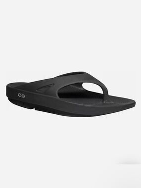 Oofos Black Slide Sandals